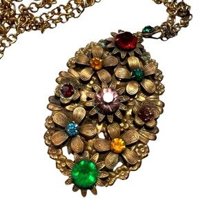 Antique Czech Necklace with glass rhinestones